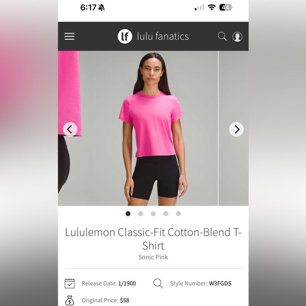 Lululemon Classic Fit Cotton Blend Tee